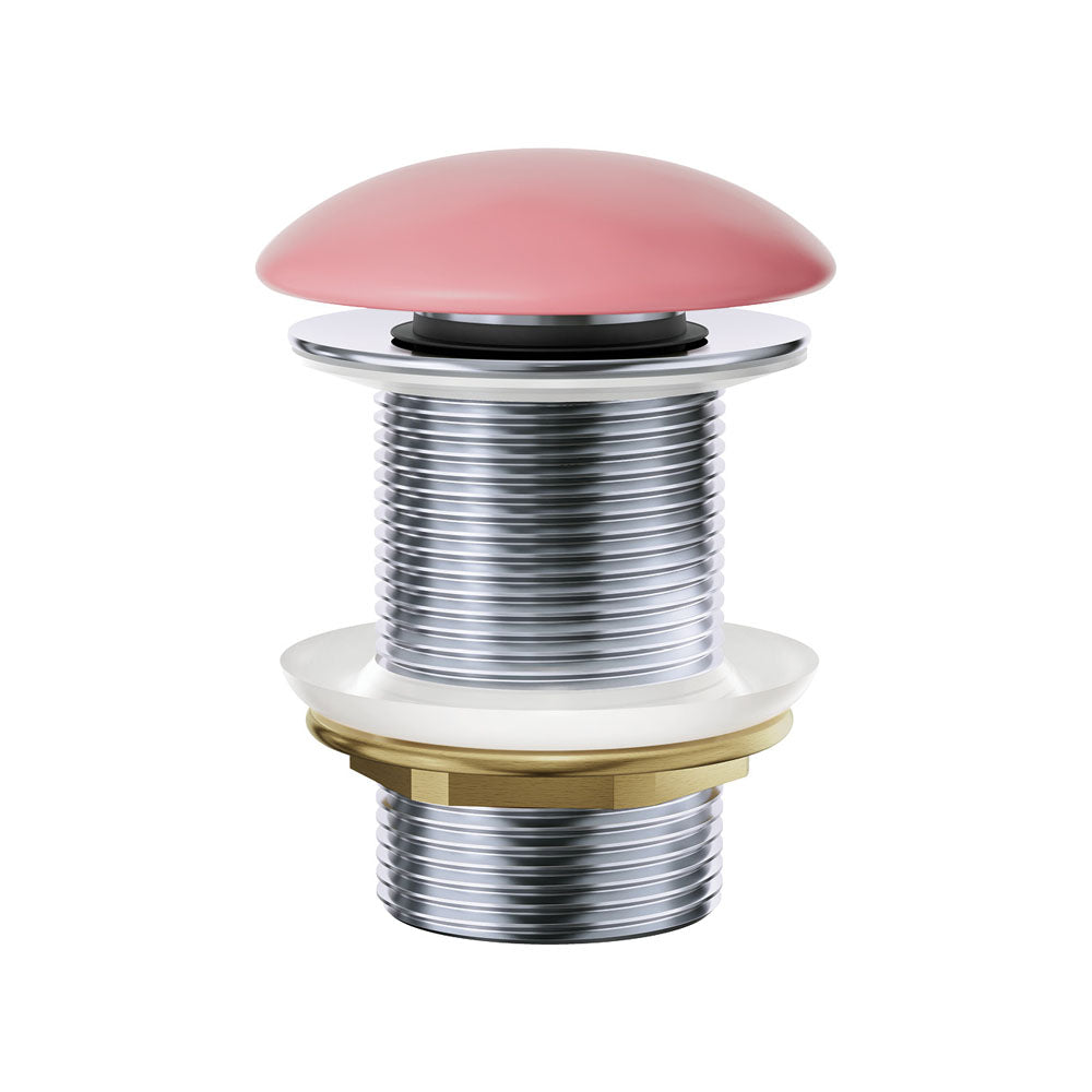Pop-Up 32mm Non-Overflow Basin Waste, Matte Pink Ceramic Cap