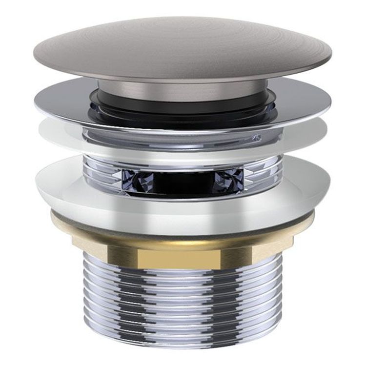 Universal Pull-Out/Pop-Up Brass Cap Bath Waste with Overflow, Gun Metal