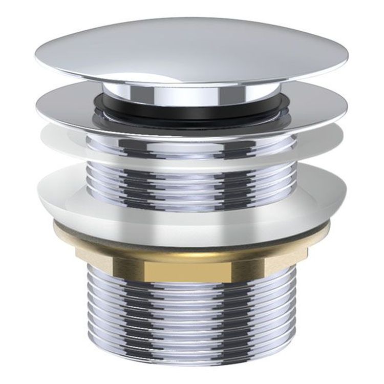 Universal Pull-Out/Pop-Up Brass Cap Bath Waste, Non-Overflow, Chrome