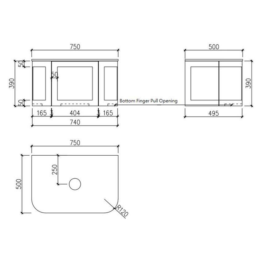 Westminster 750mm Wall Hung Vanity in Matte White