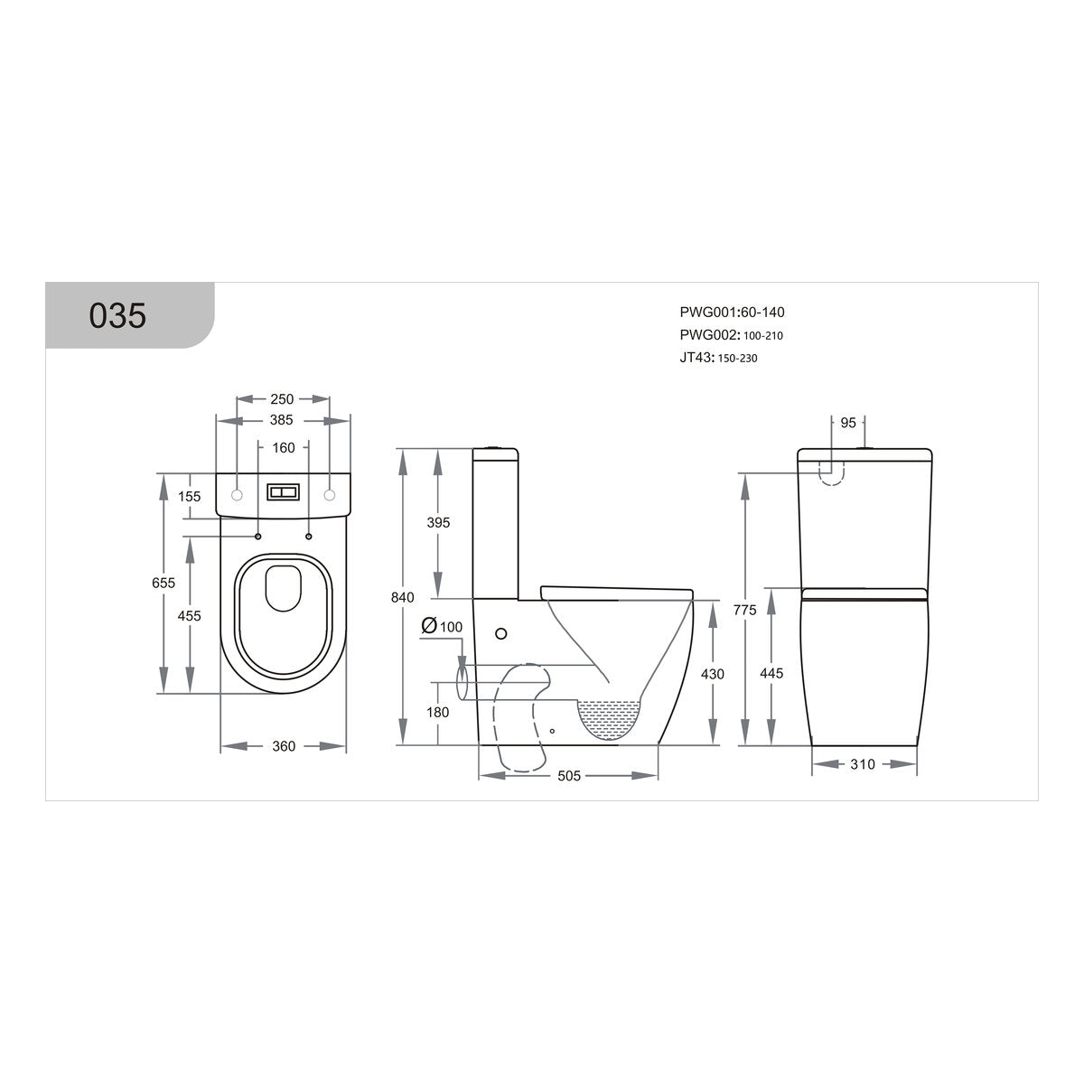 Rimless Tornado Toilet Suite 035