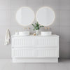 Bayside 1500mm Double Basin Wall Hung Vanity Cabinet Matte White