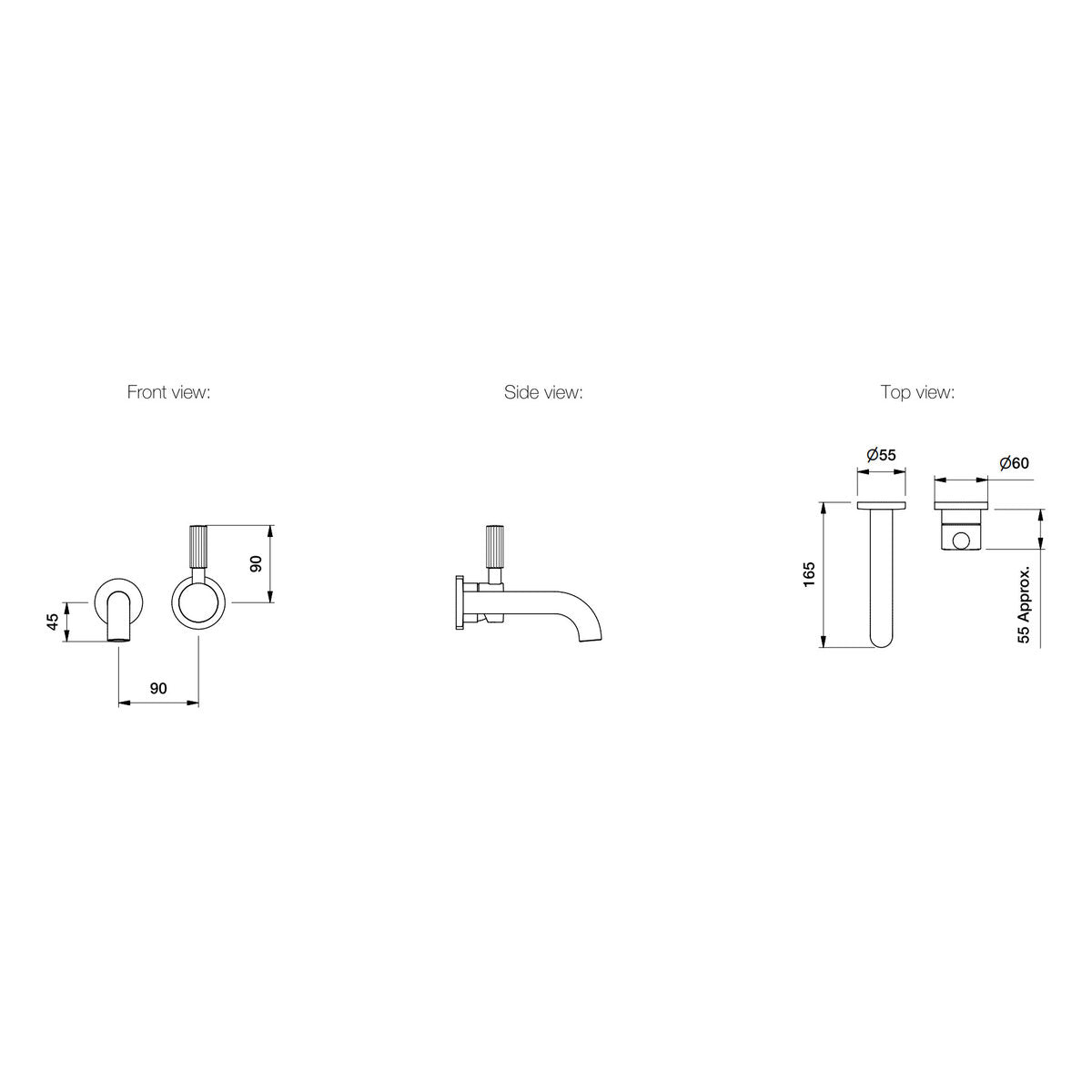 Brodware Vienna Wall Mixer Set, 150mm