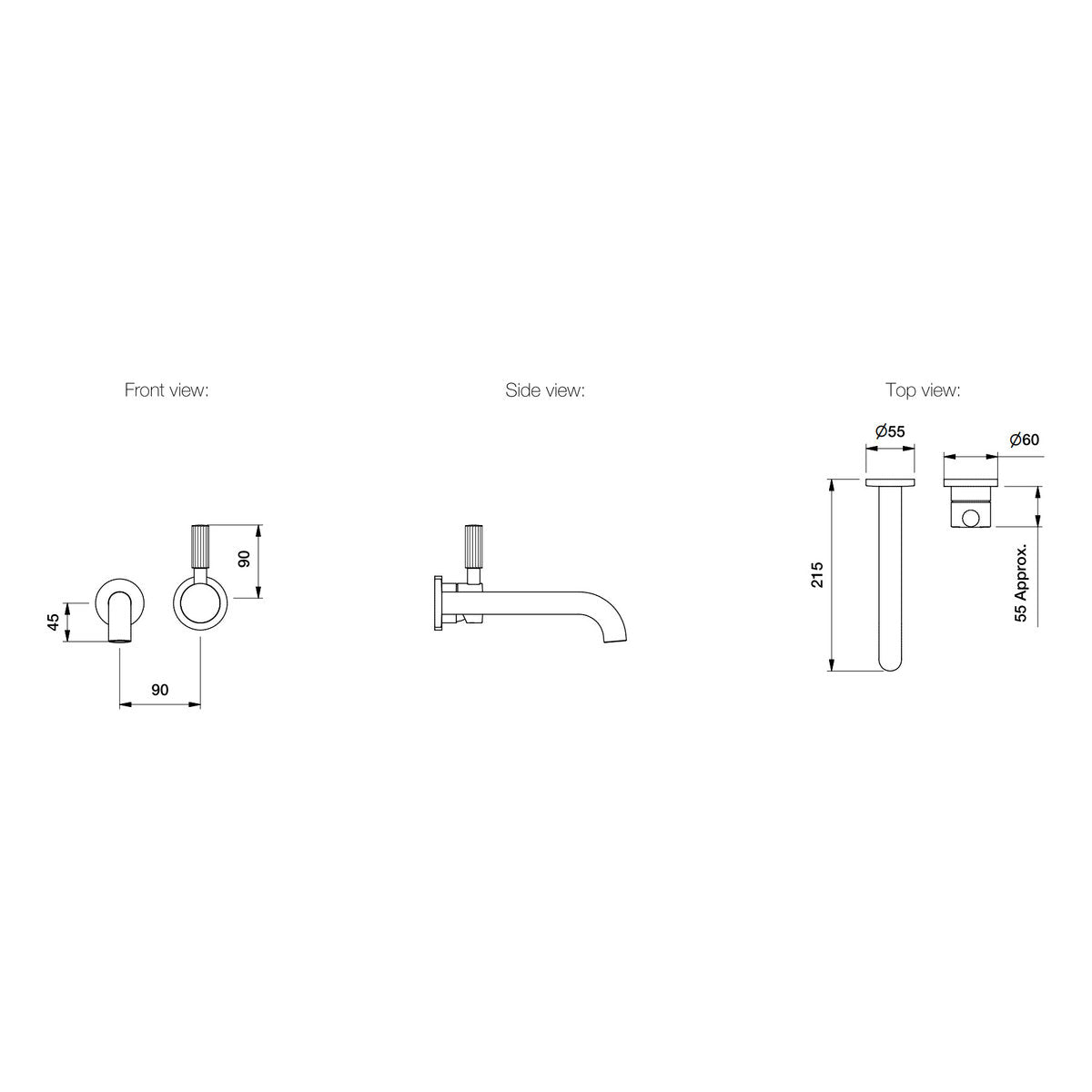 Brodware Vienna Wall Mixer Set, 200mm