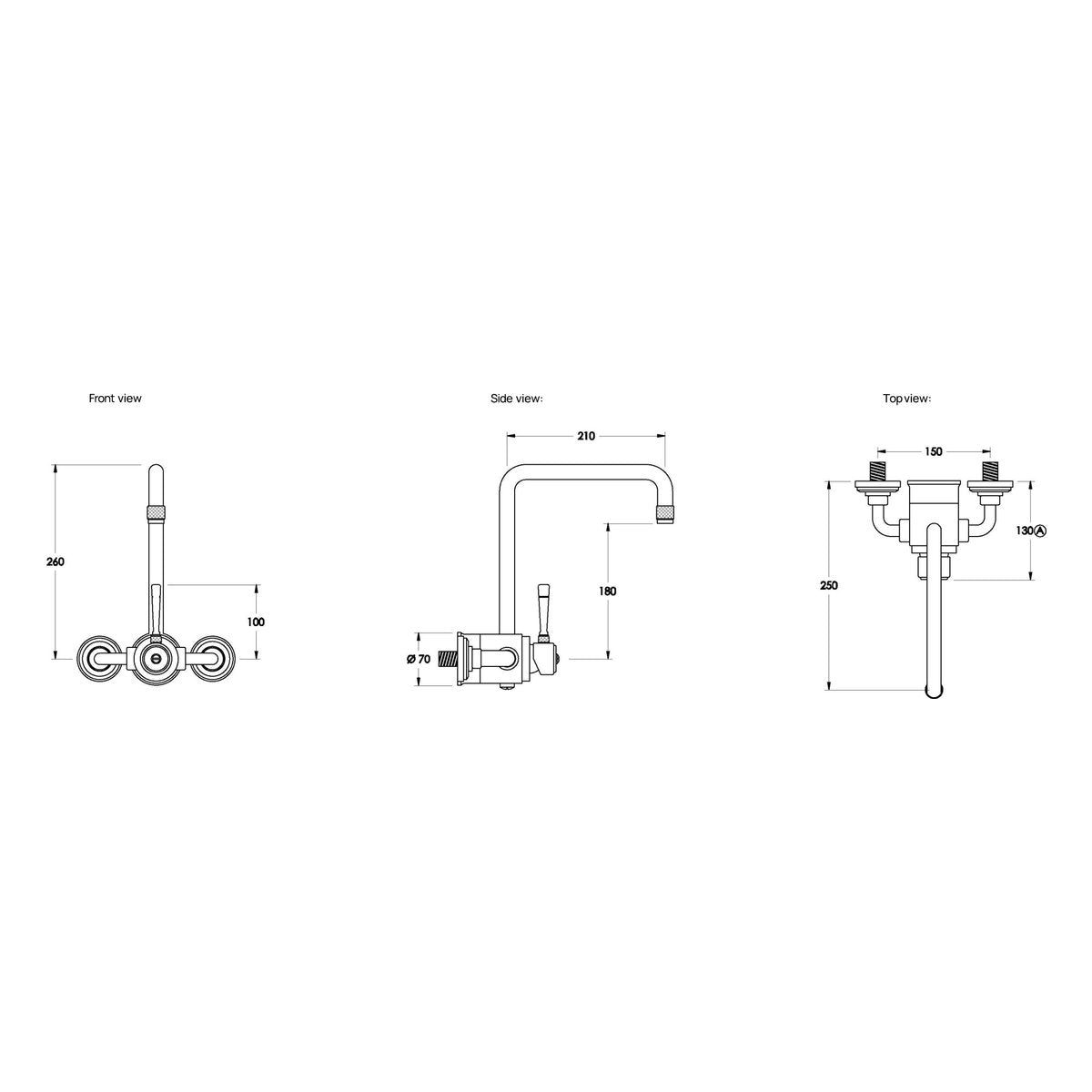 Brodware Industrica Wall Mixer Set III
