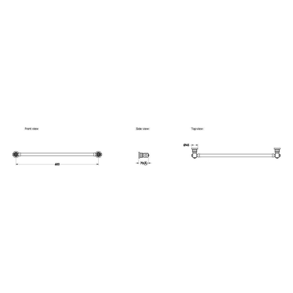 Brodware Industrica 600mm Single Towel Rail