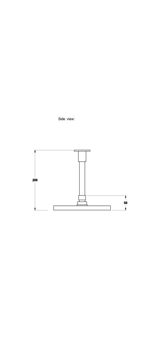 Brodware Sq 75 Ceiling Shower, 150mm Dropper
