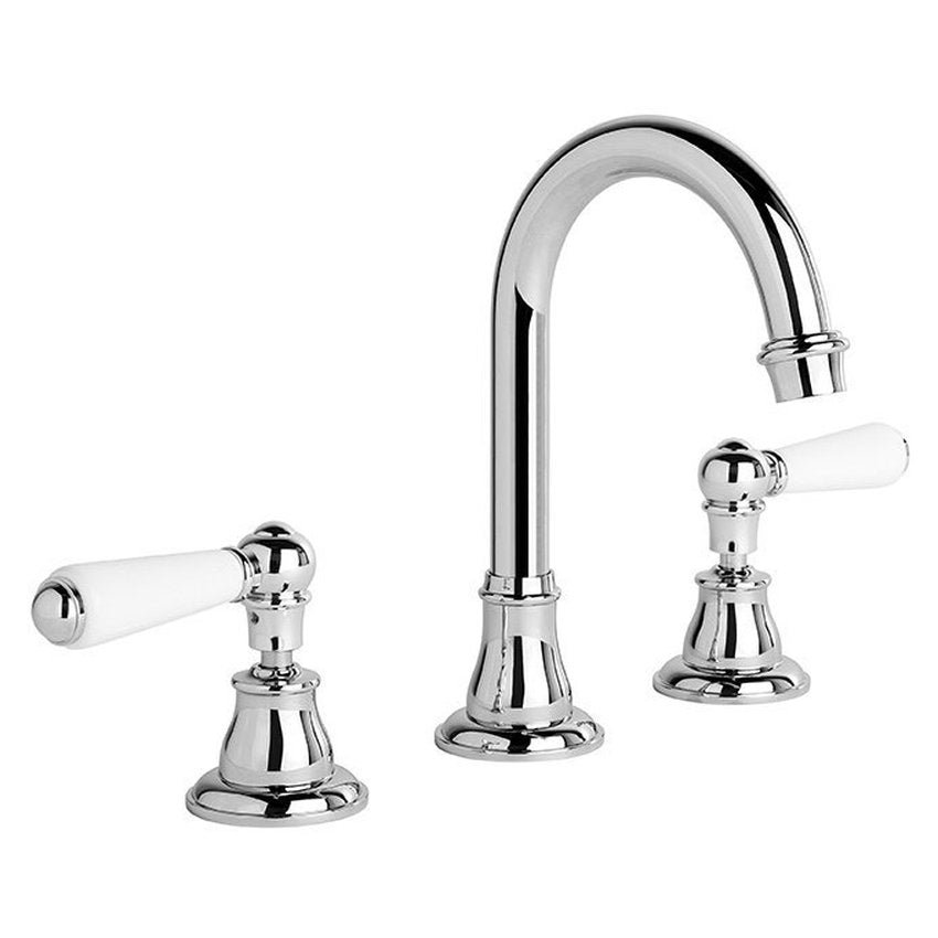 Brodware Neu England Basin Set III, White Porcelain Lever