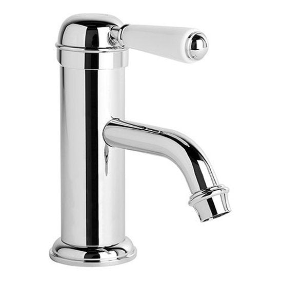 Brodware Neu England Basin Mixer V, White Porcelain Lever