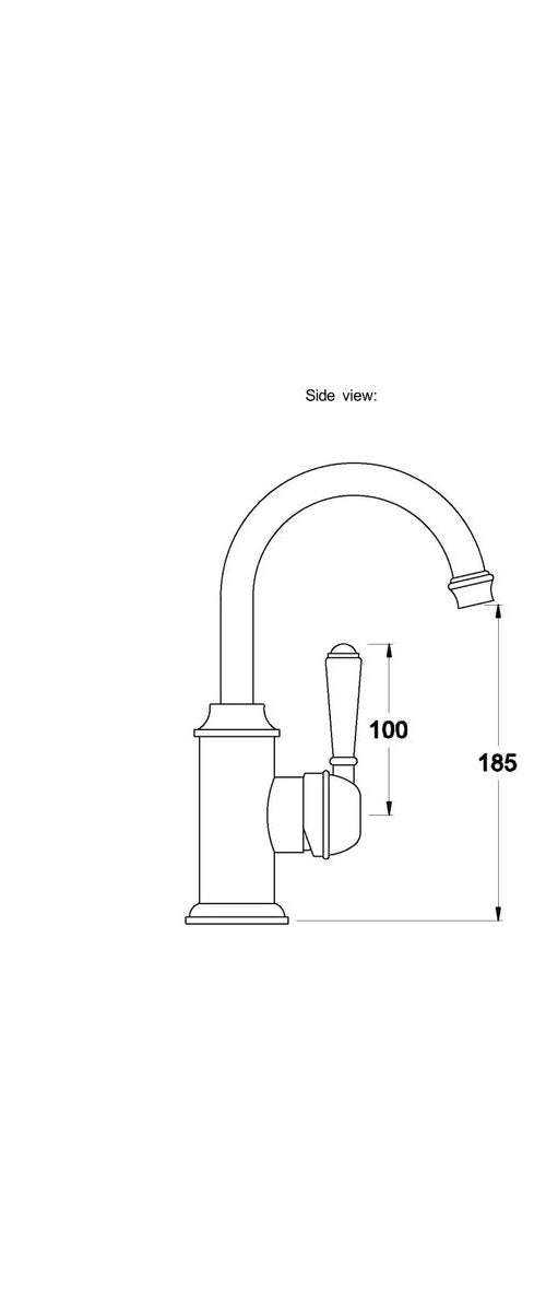 Brodware Neu England Basin Mixer III, Kristall Lever