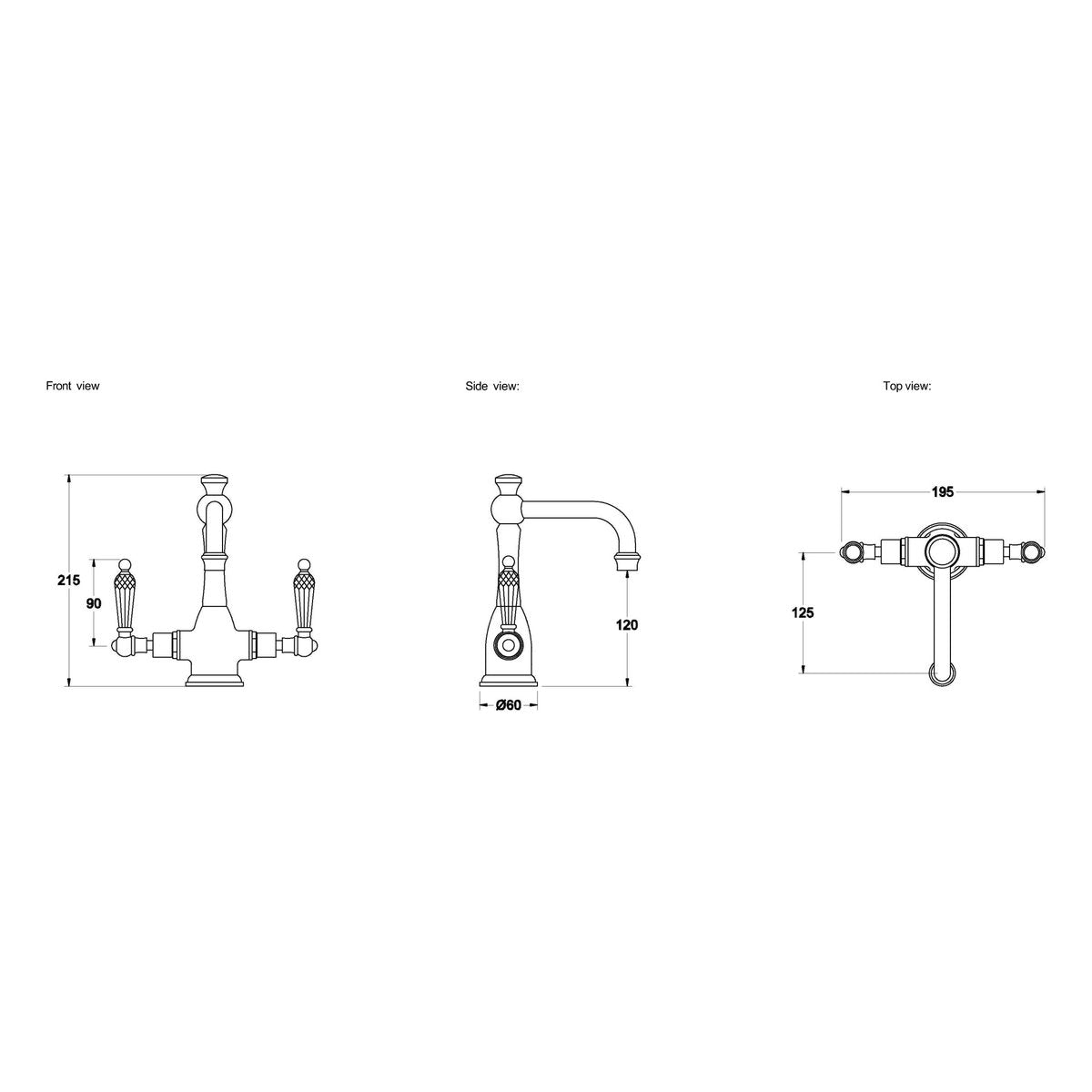 Brodware Neu England Basin Mixer I, Kristall Lever