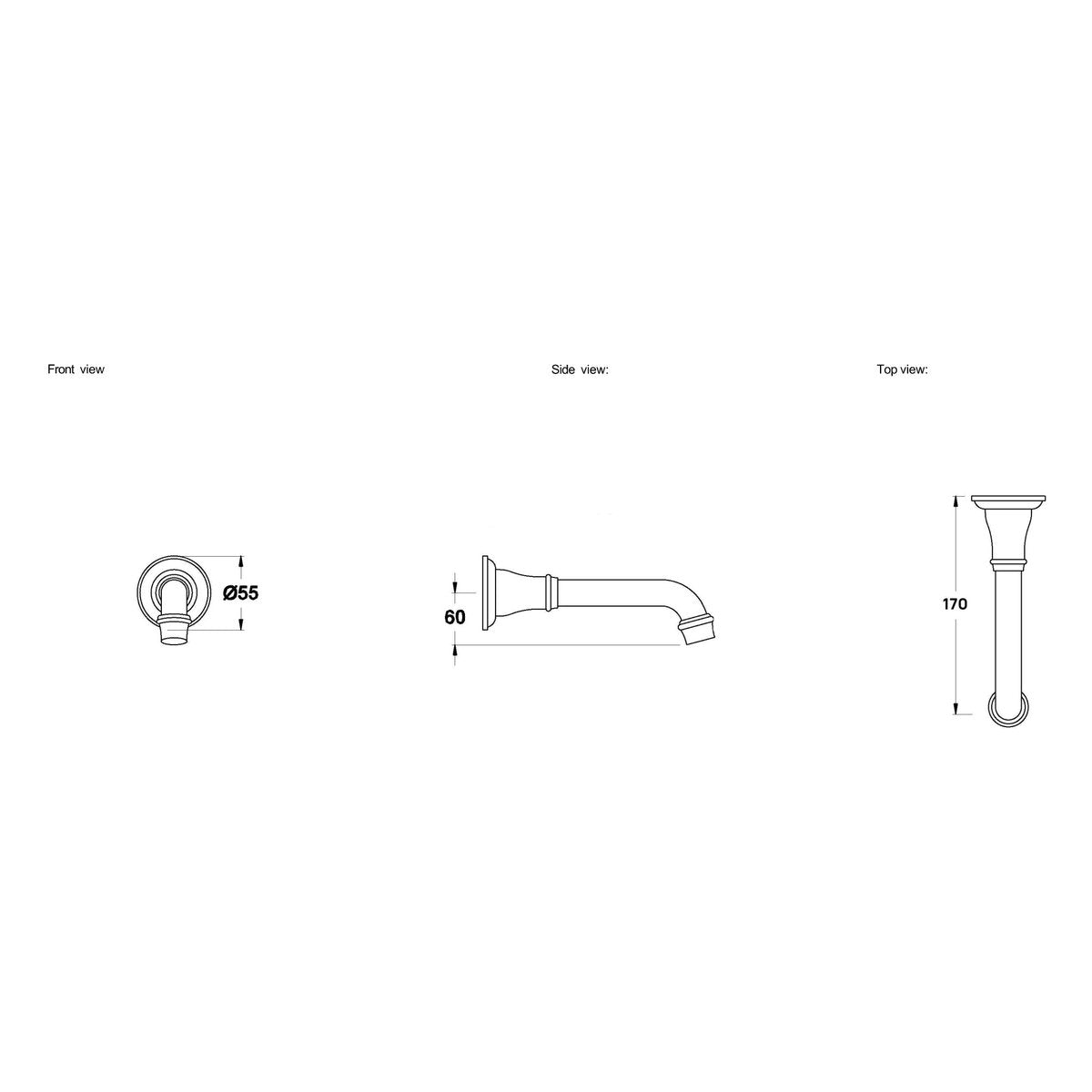 Brodware Neu England 170mm Wall Spout