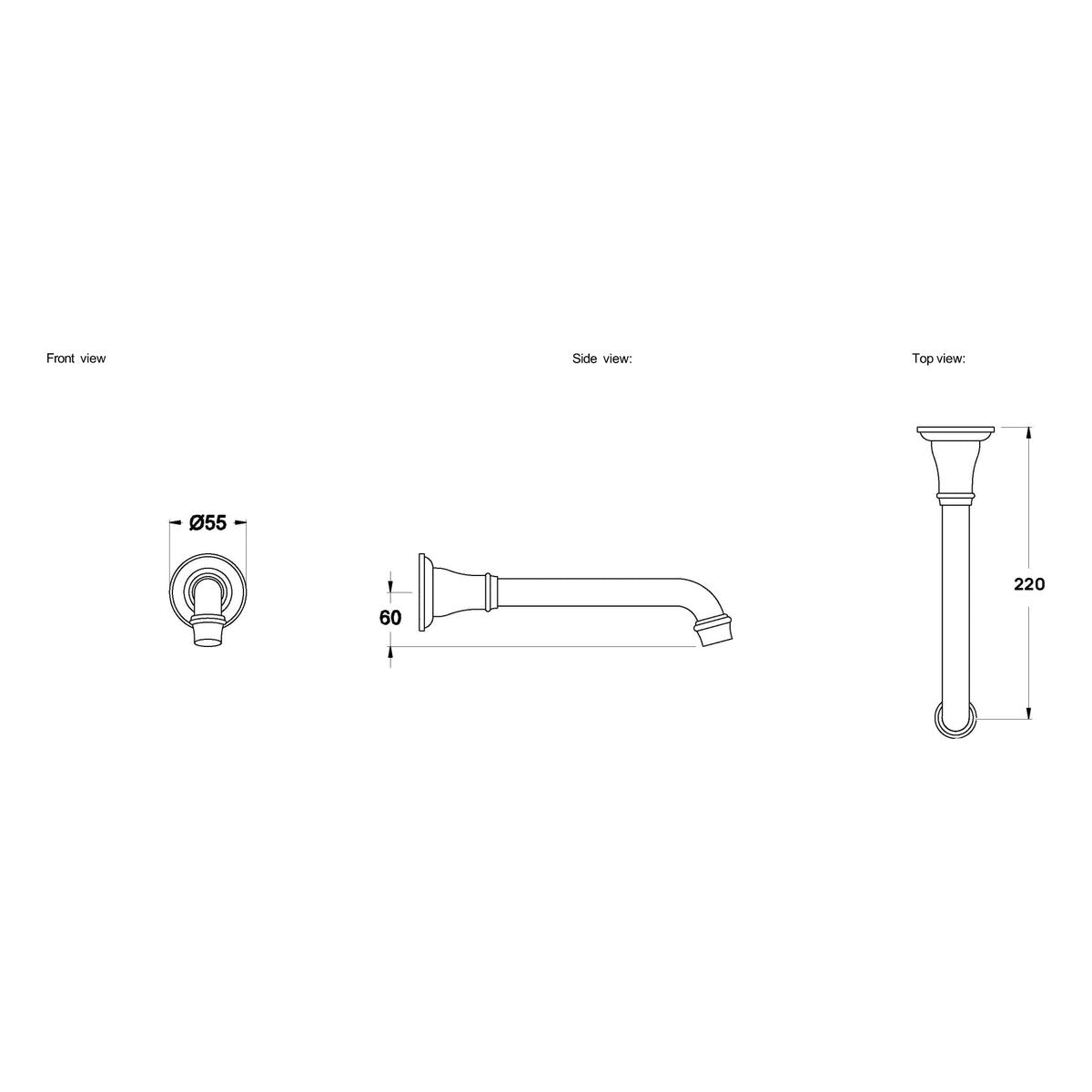 Brodware Neu England 220mm Wall Spout