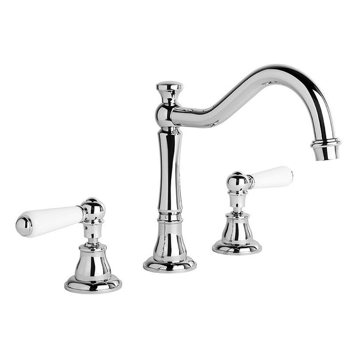 Brodware Neu England Bath Set I, White Porcelain Lever
