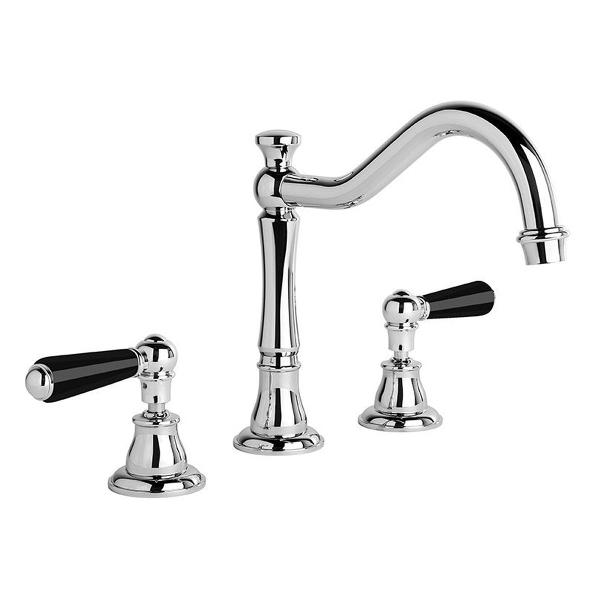 Brodware Neu England Bath Set I, Black Porcelain Lever