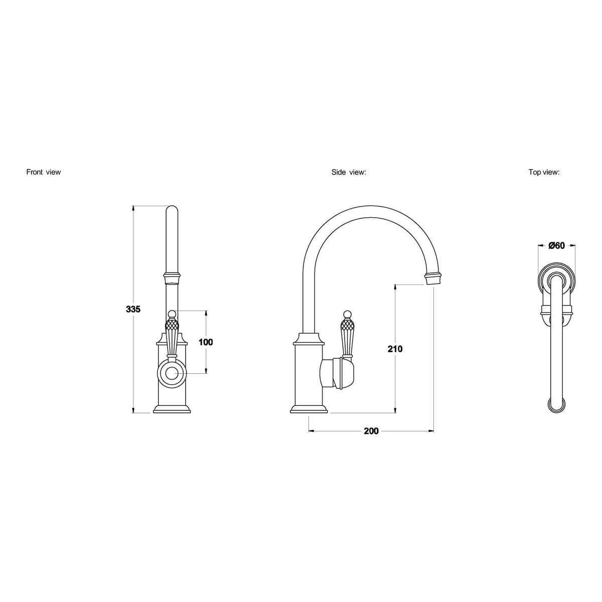 Brodware Neu England Kitchen Mixer IV , Kristall Lever