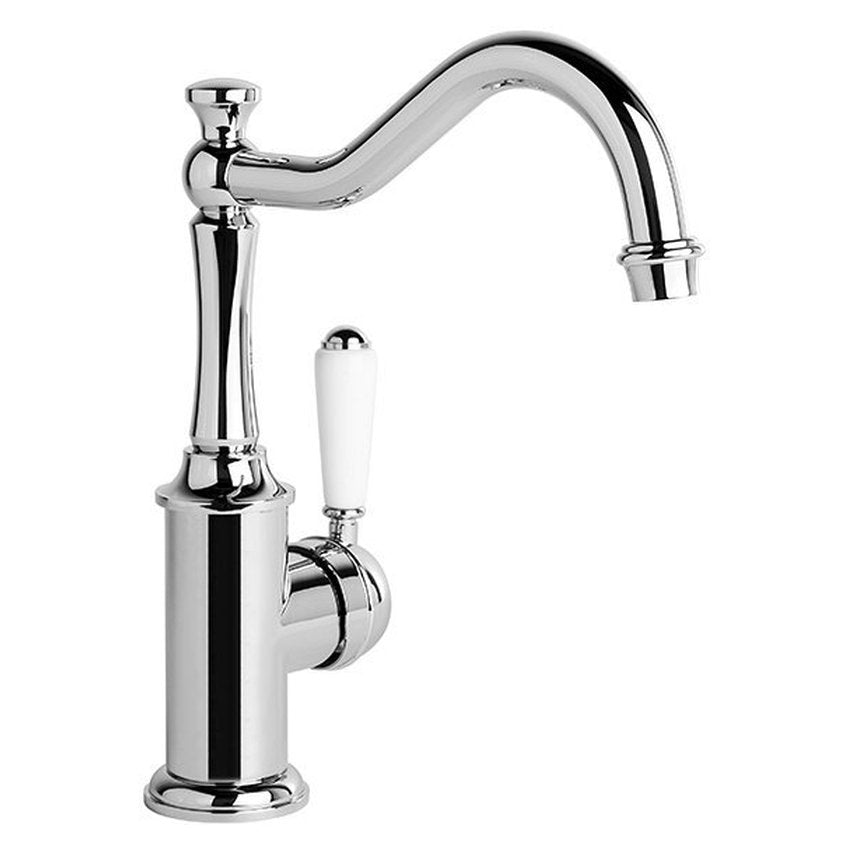 Brodware Neu England Kitchen Mixer III, White Porcelain Lever