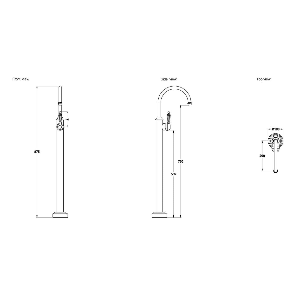 Brodware Neu England Bath Mixer I, Kristall Lever