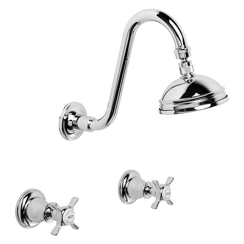 Brodware Neu England 100mm Shower Set I, Cross Handle - Ceramic Disc
