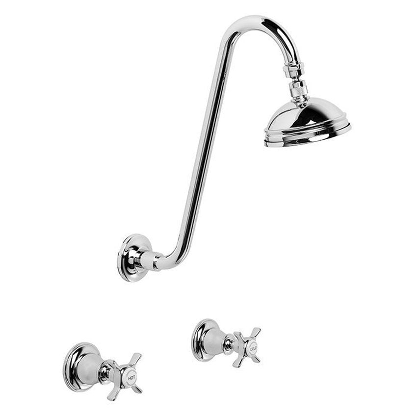 Brodware Neu England 100mm Shower Set II, Cross Handle - Ceramic Disc