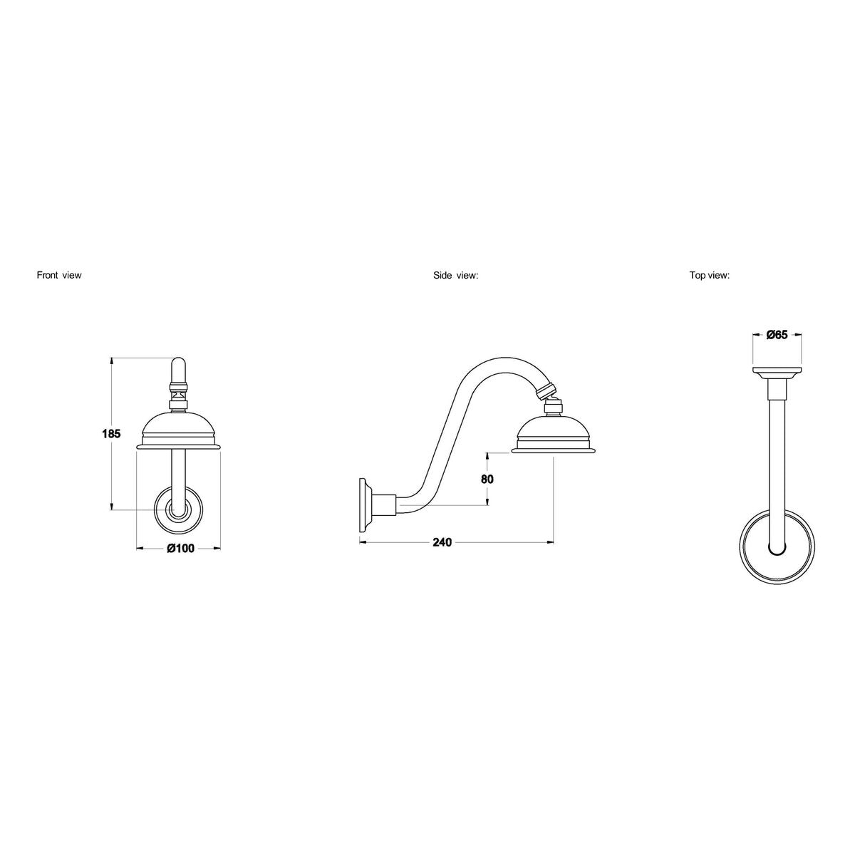 Brodware Neu England 100mm Shower Rose & Arm I