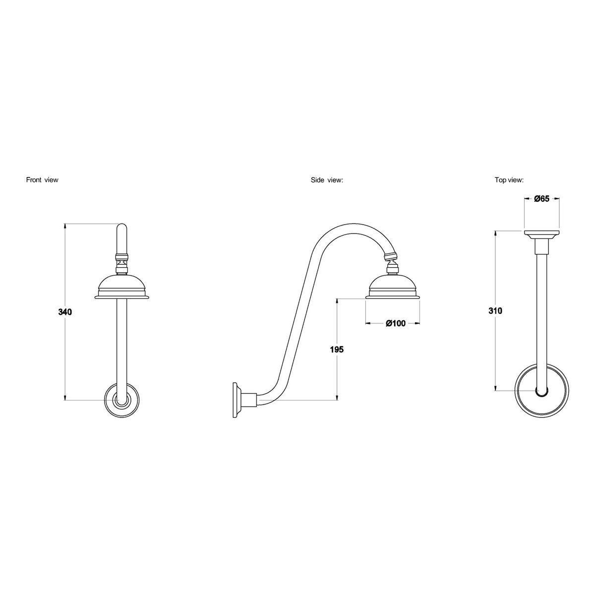 Brodware Neu England 100mm Shower Rose & Arm II