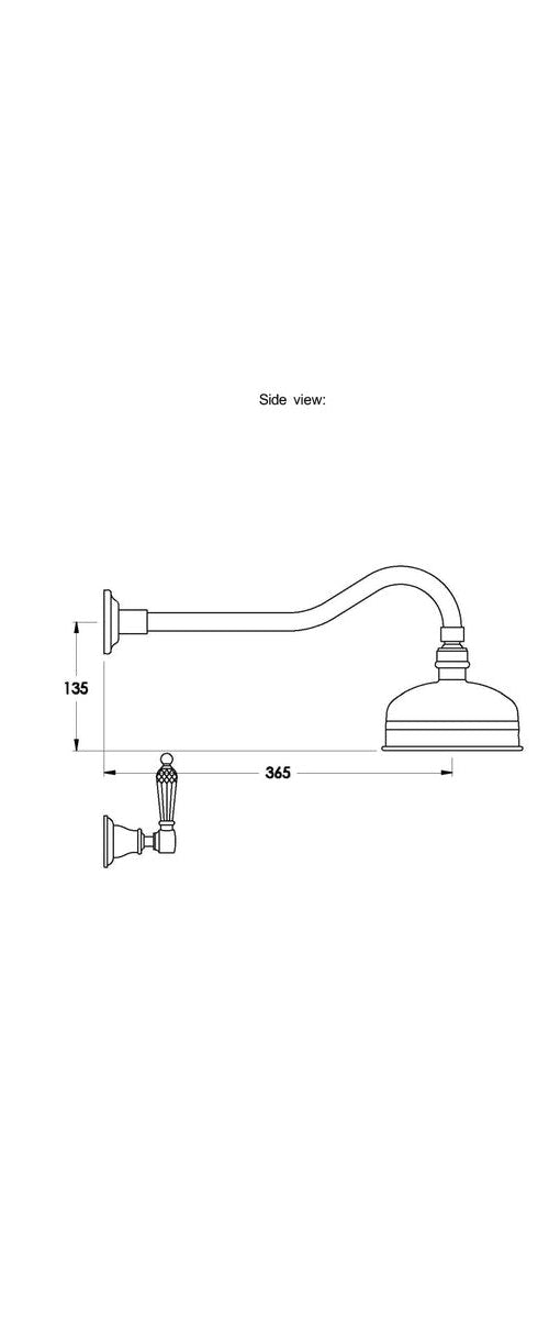 Brodware Neu England 150mm Shower Set I, Kristall Lever