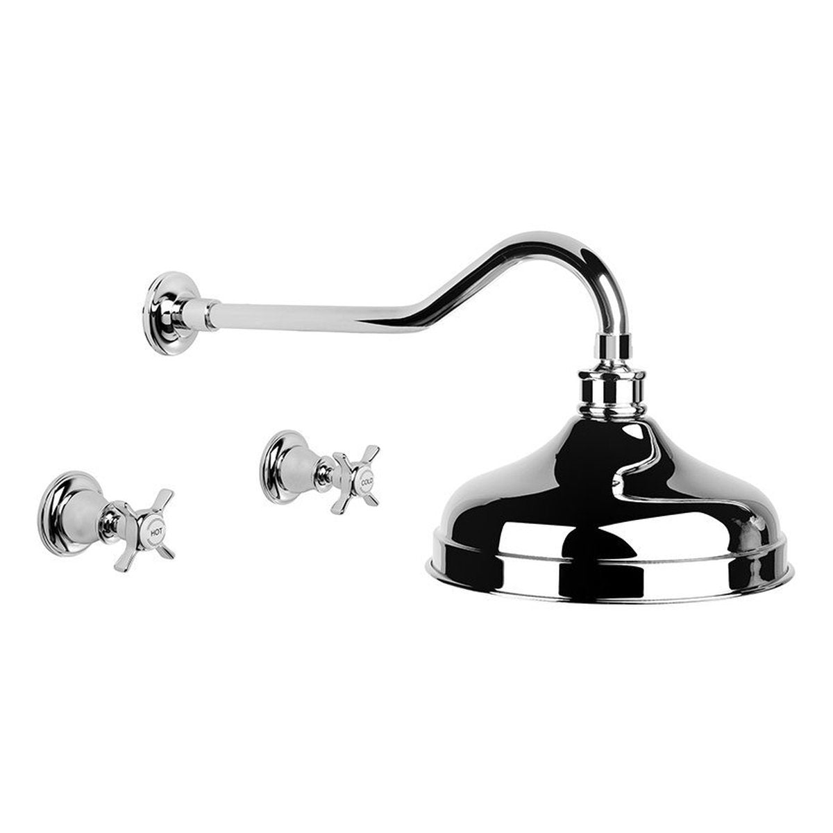 Brodware Neu England Shower Set, Cross Handle - Ceramic Disc