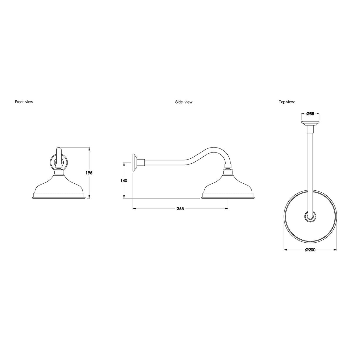 Brodware Neu England 200mm Shower Rose & Arm II