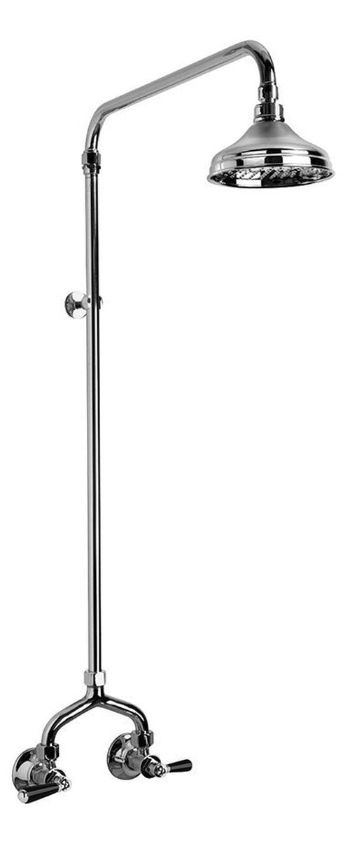 Brodware Neu England 150mm Shower Set II, Black Porcelain Lever