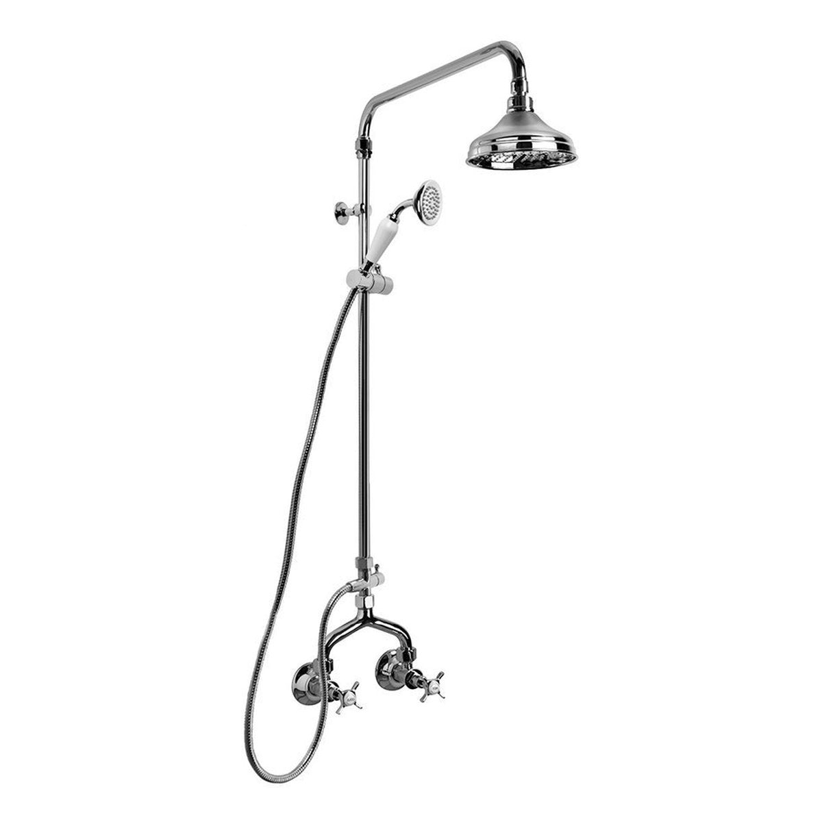 Brodware Neu England 150mm Shower Set III, Cross Handle - Ceramic Disc