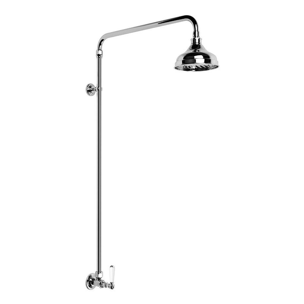 Brodware Neu England 150mm Shower Set IV, White Porcelain Lever