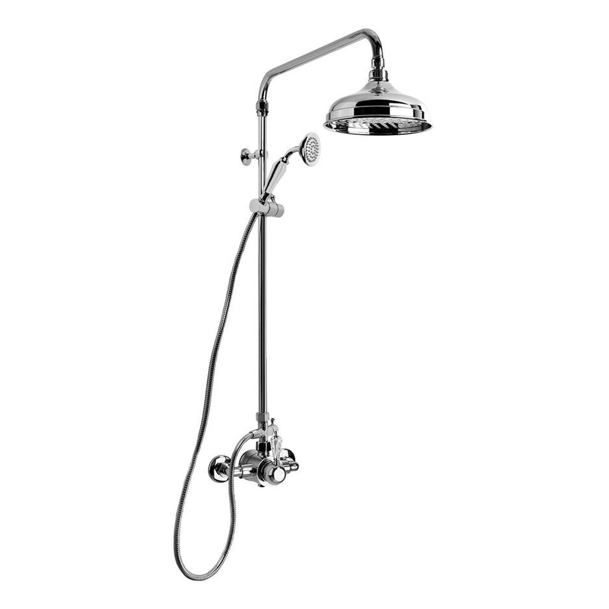 Brodware Neu England 200mm Shower Mixer Set I, Kristall Lever