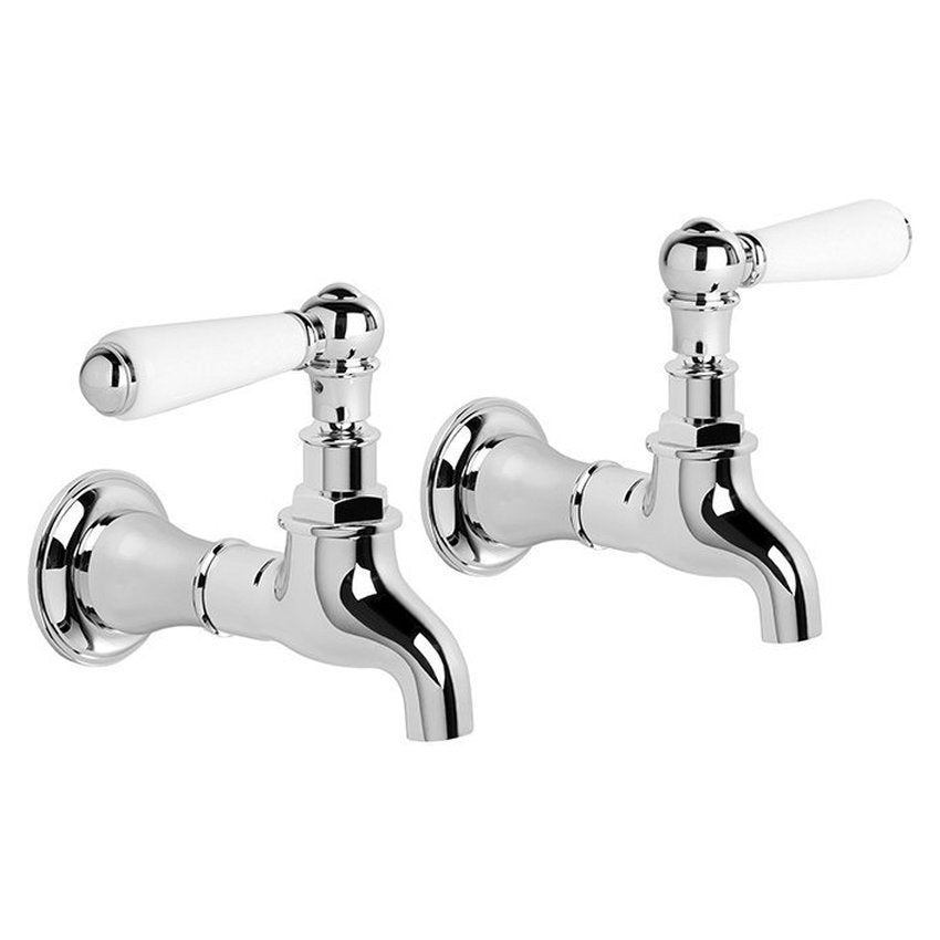 Brodware Neu England Bib Taps III, White Porcelain Lever