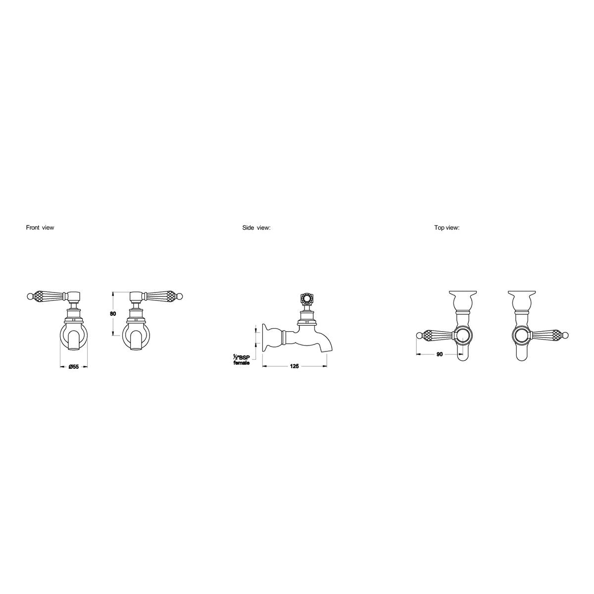 Brodware Neu England Bib Taps III, Kristall Lever