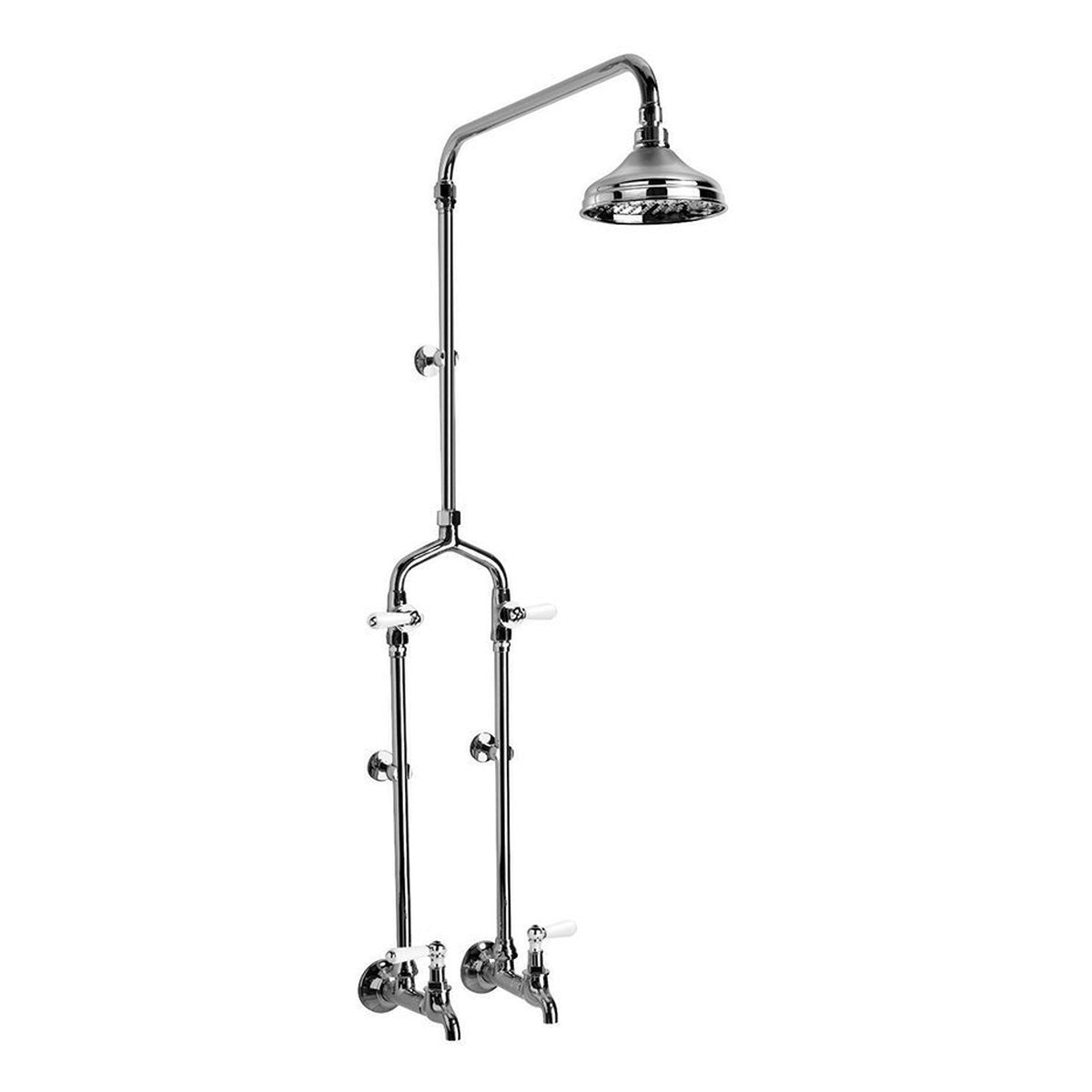 Brodware Neu England Bath & Shower Set I, White Porcelain Lever