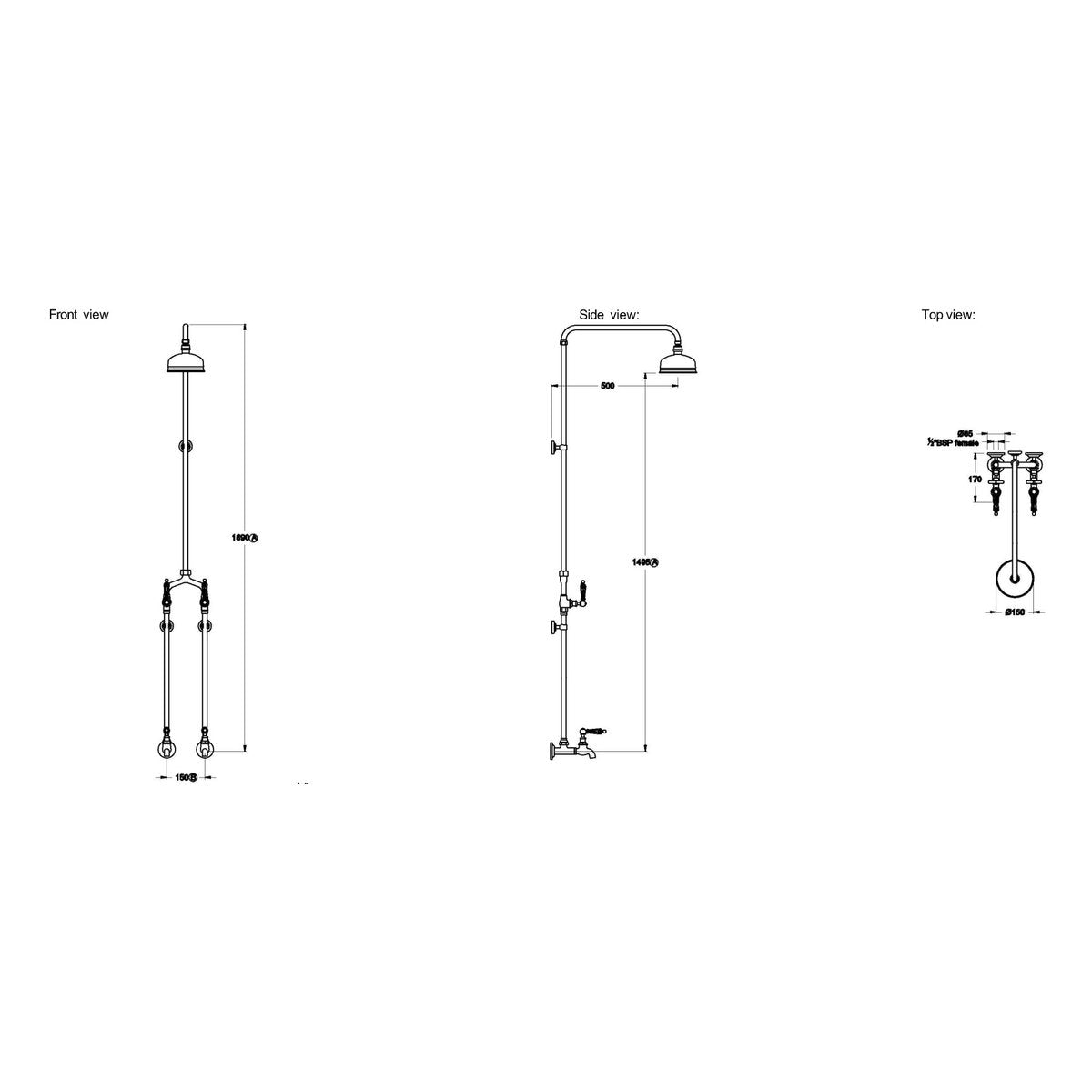 Brodware Neu England Bath & Shower Set I, Kristall Lever