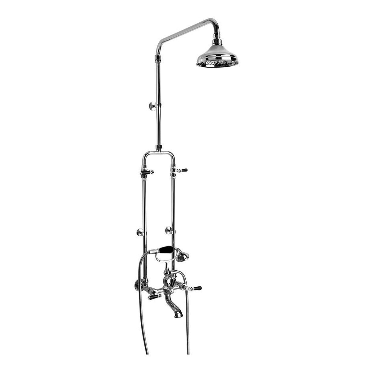 Brodware Neu England Bath & Shower Set III, Black Porcelain Lever