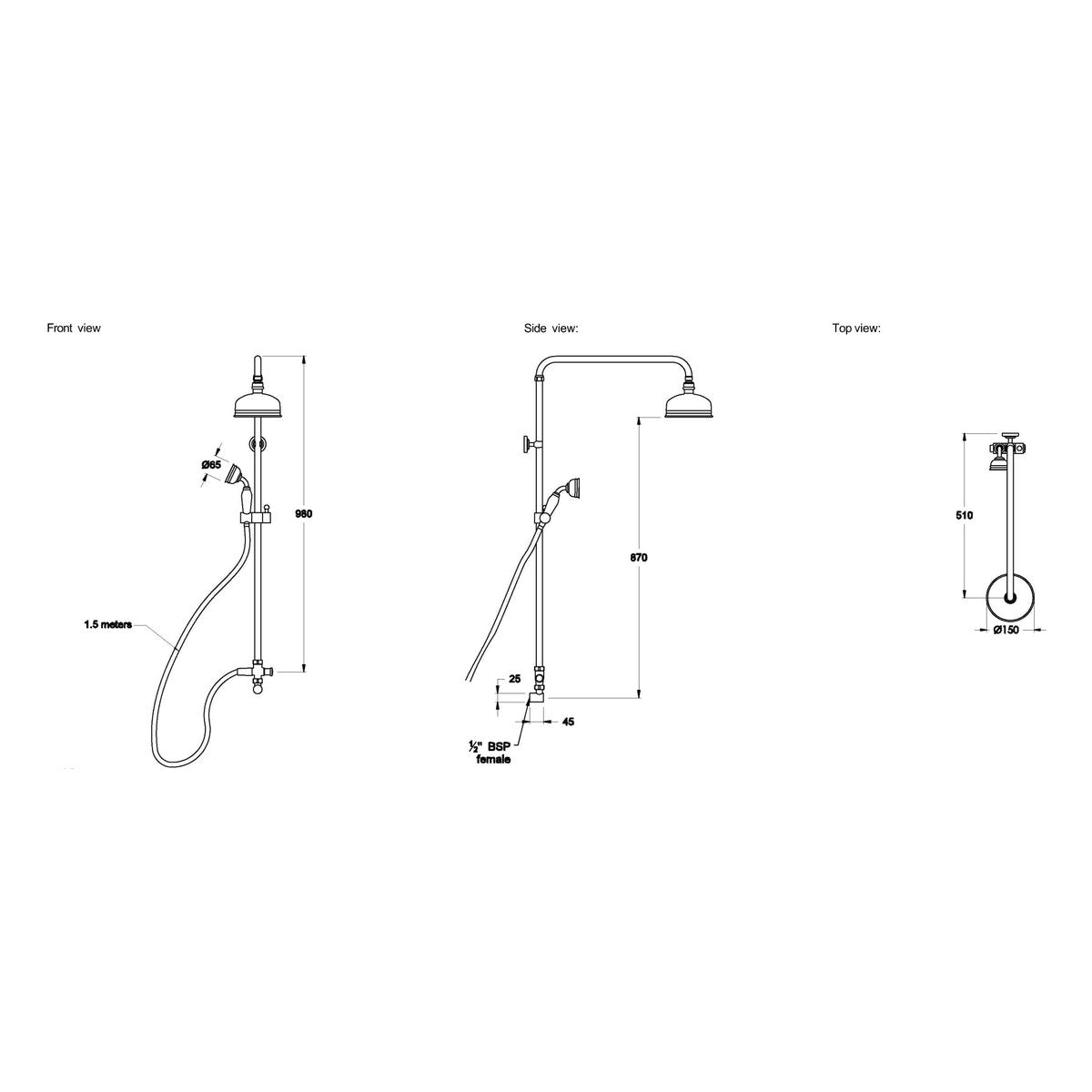 Brodware Neu England 150mm Shower Set VII