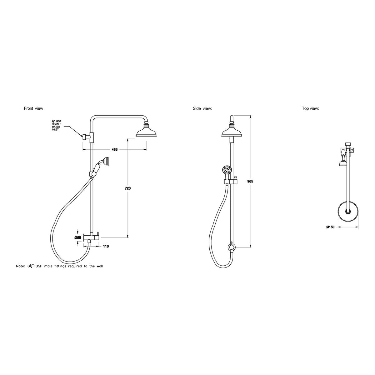 Brodware Neu England 150mm Shower Set VI