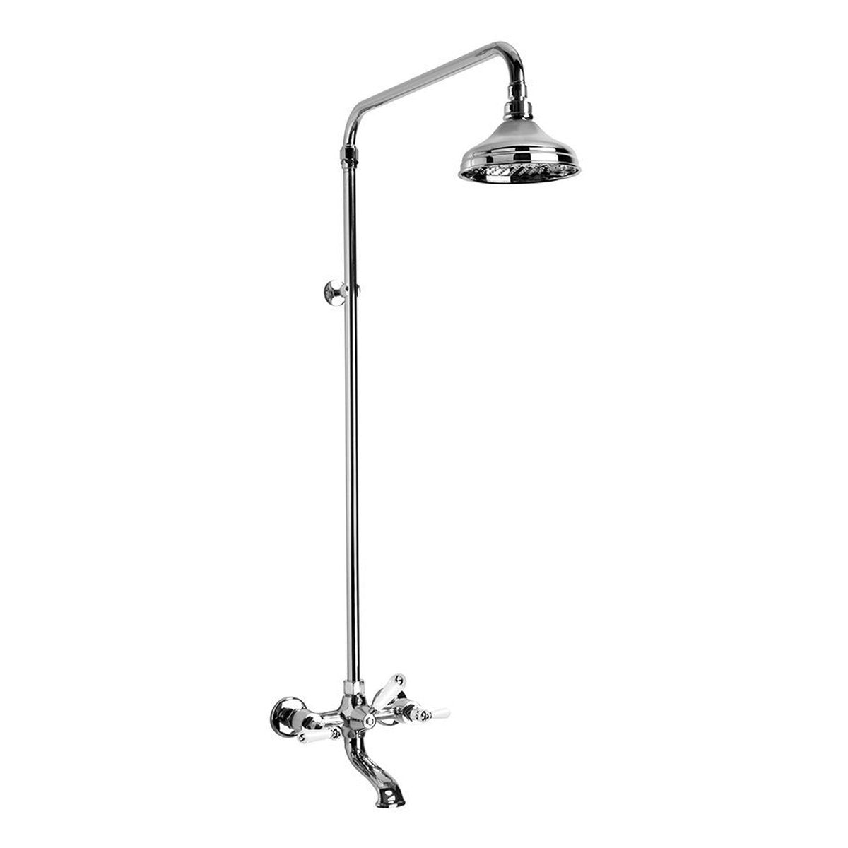 Brodware Neu England Bath & Shower Set II, White Porcelain Lever