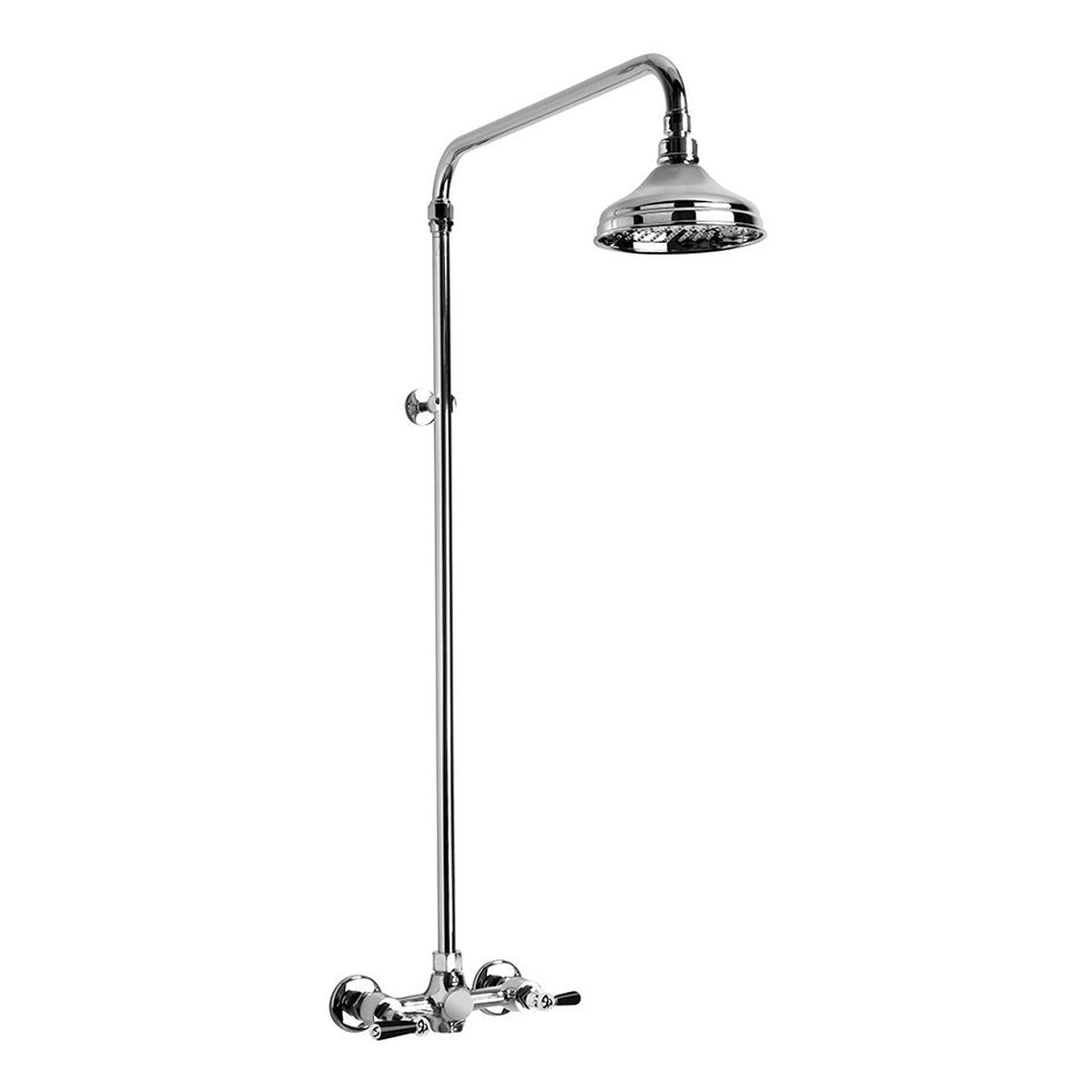 Brodware Neu England 150mm Shower Set V, Black Porcelain Lever