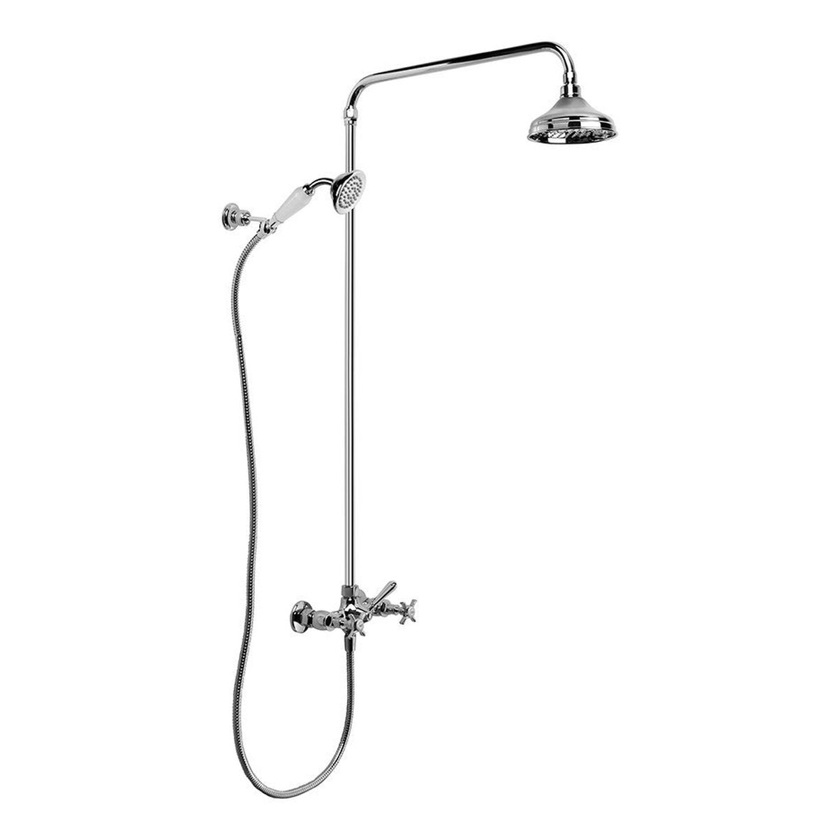 Brodware Neu England Shower Set IV, Cross Handle - Ceramic Disc