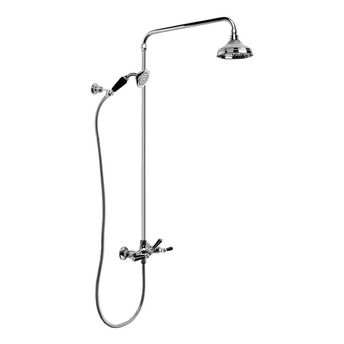 Brodware Neu England Shower Set IV, Black Porcelain Lever