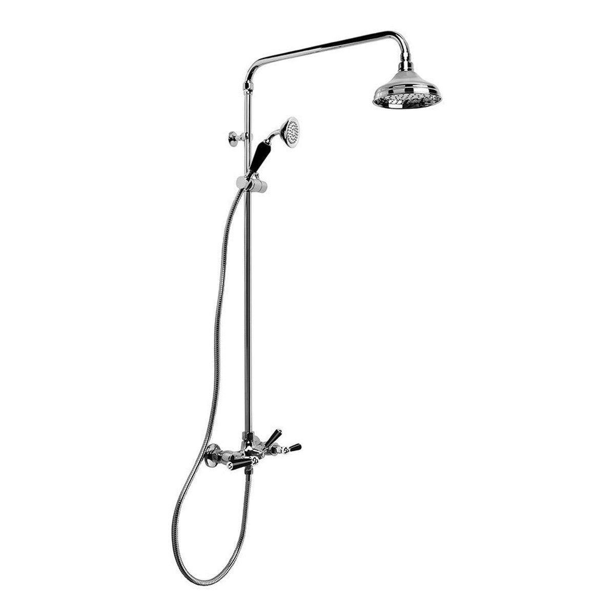 Brodware Neu England Shower Set III, Black Porcelain Lever