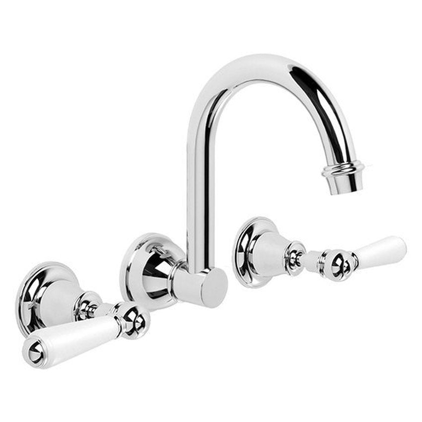 Brodware Neu England Wall Set II, White Porcelain Lever
