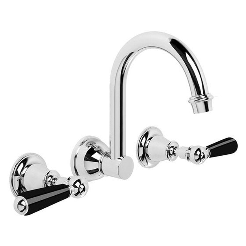 Brodware Neu England Wall Set II, Black Porcelain Lever