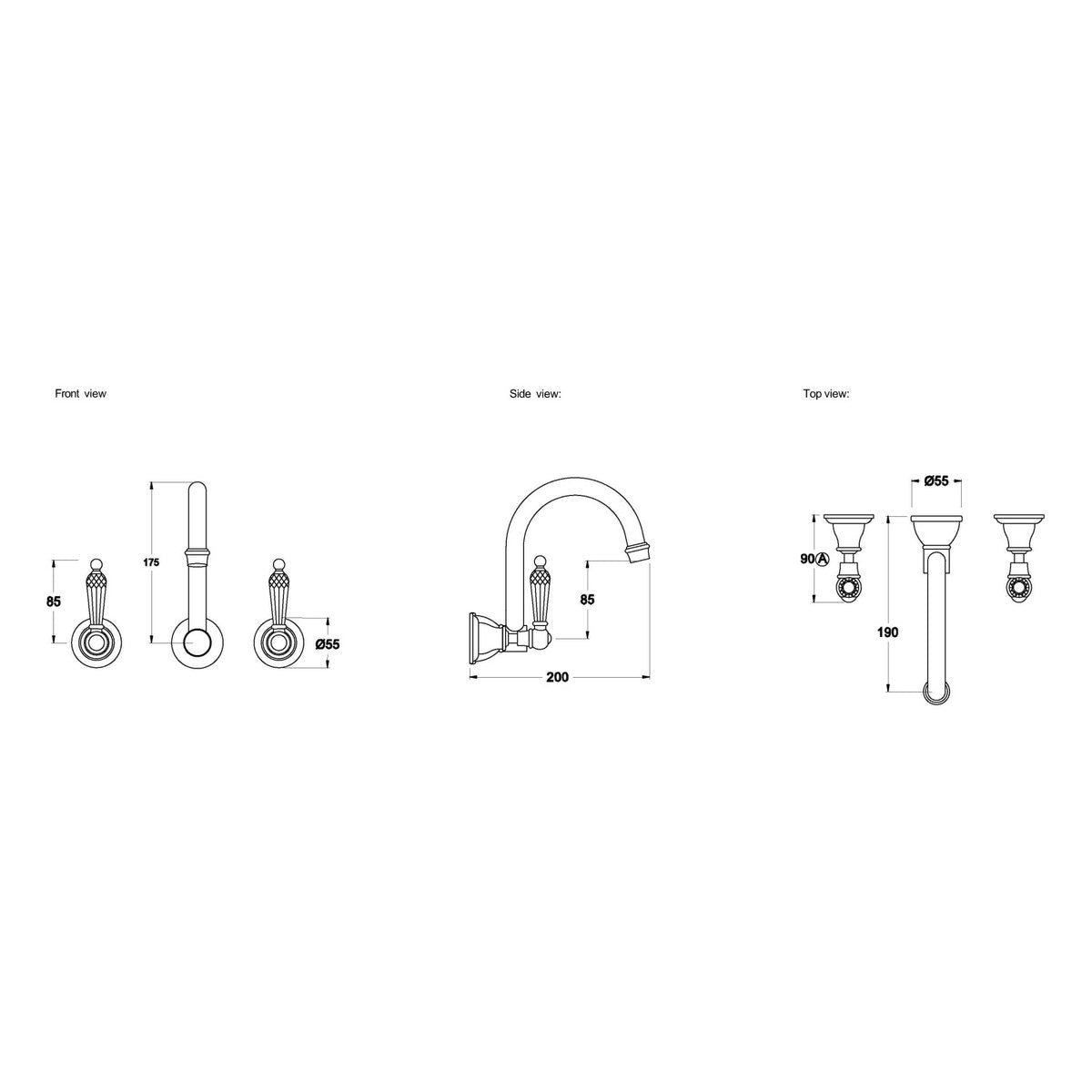 Brodware Neu England Wall Set II, Kristall Lever