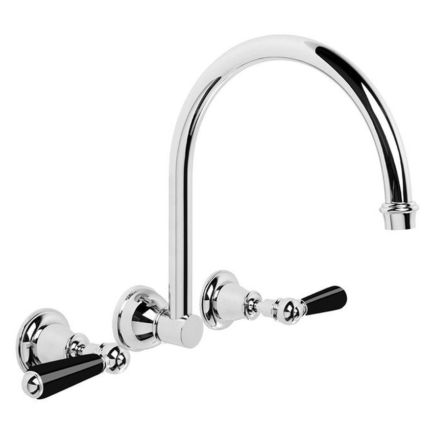 Brodware Neu England Wall Set I, Black Porcelain Lever