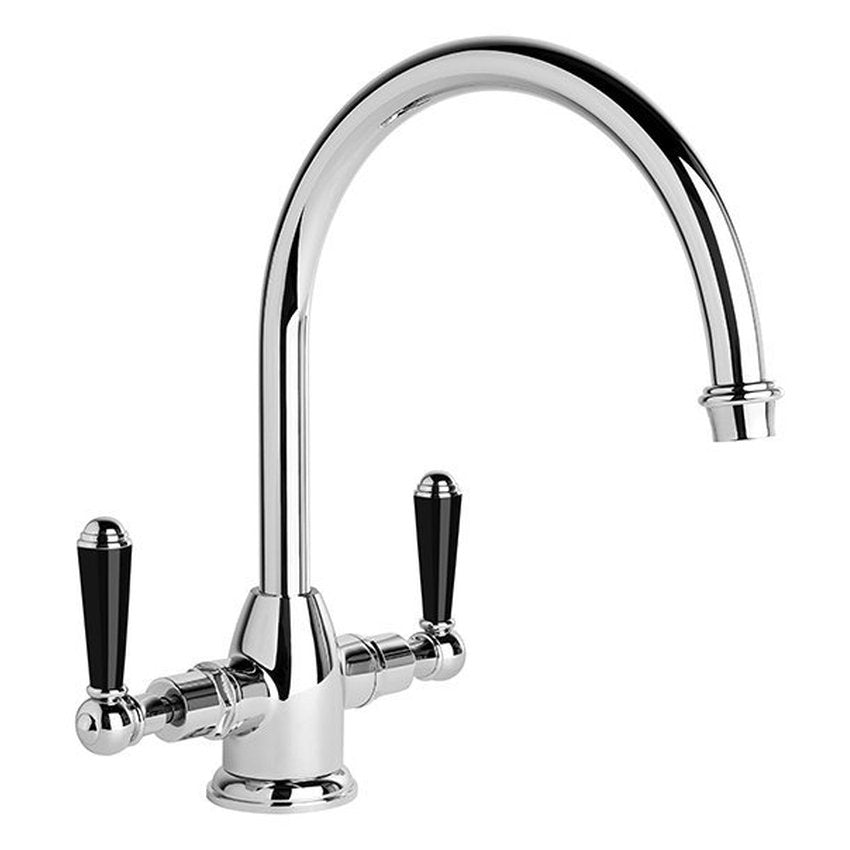 Brodware Neu England Kitchen Mixer II, Black Porcelain Lever